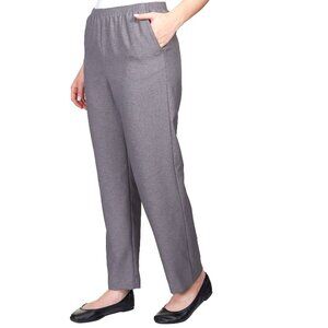 NEW! Alfred Dunner Womens Pants Sz 14 Polyester Grey Elastic Stretch‎ Waist